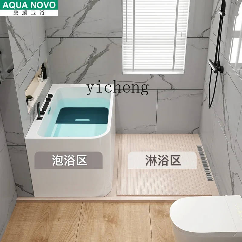 

deep bubble small apartment bathtub household sitting independent integrated Japanese acrylic