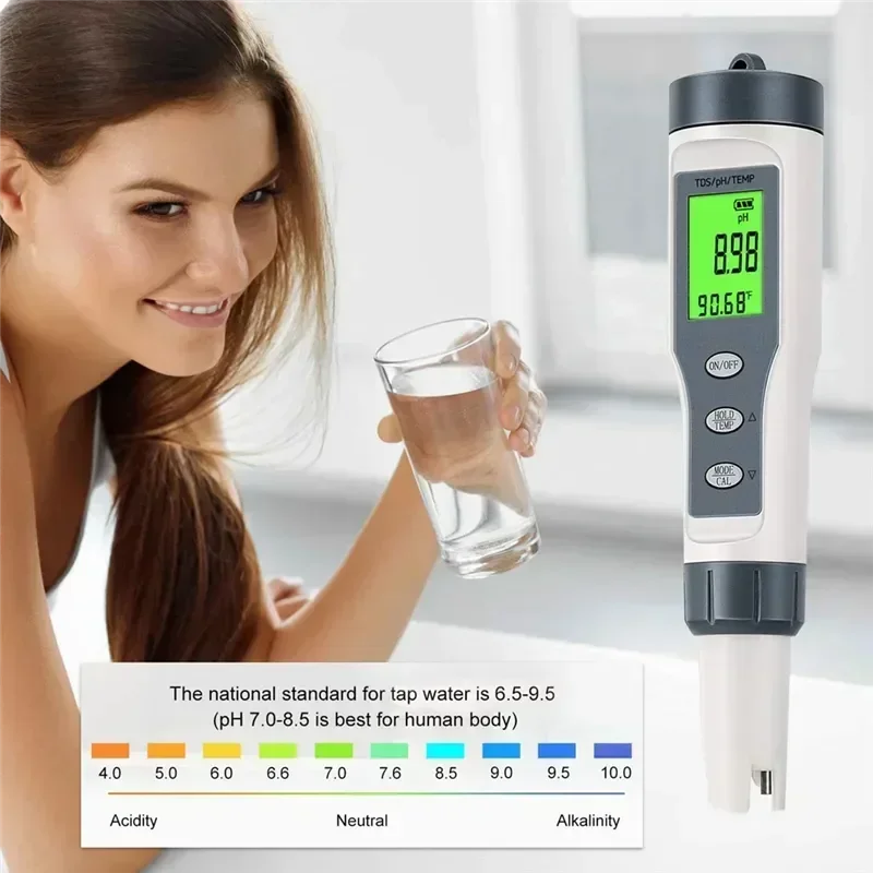 Meter, Hydroponics Tester Water Meter Swimming Water, Water, For 3 Pool, Tds/ph/temp Drinking 1 Digital PH In For