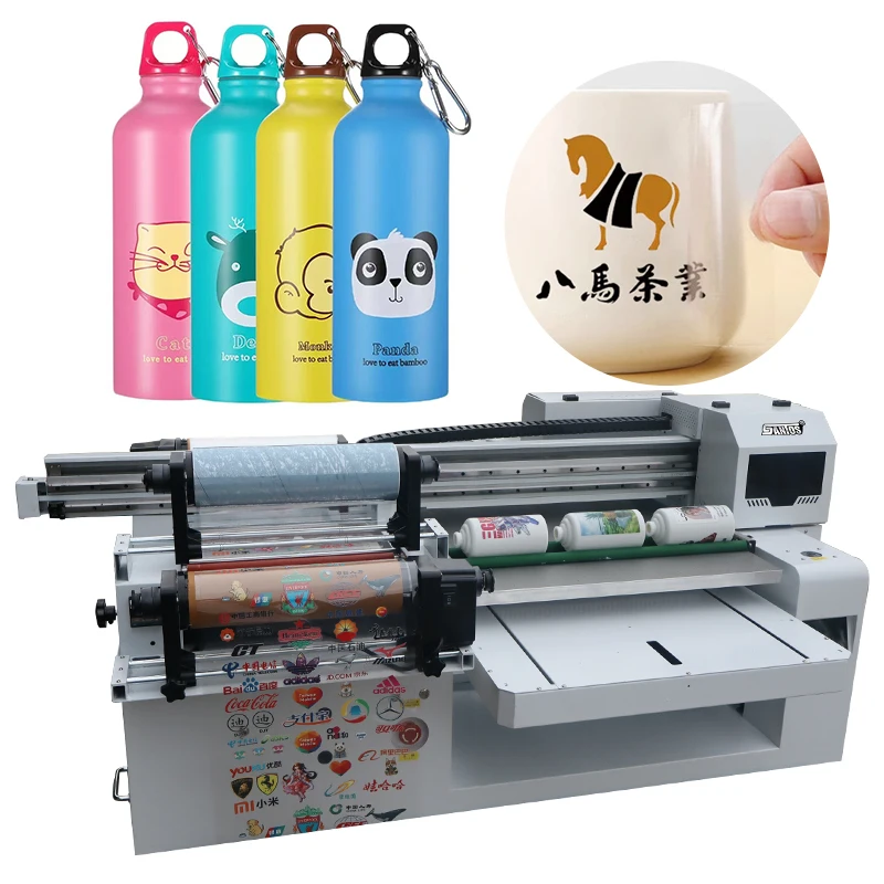 60X90 Cm 6090 Pen Box Cup Wood Cd Digital Flatbed And Roll Uv Printer 2 In 1 Roll Uv Varnish Printer Machine