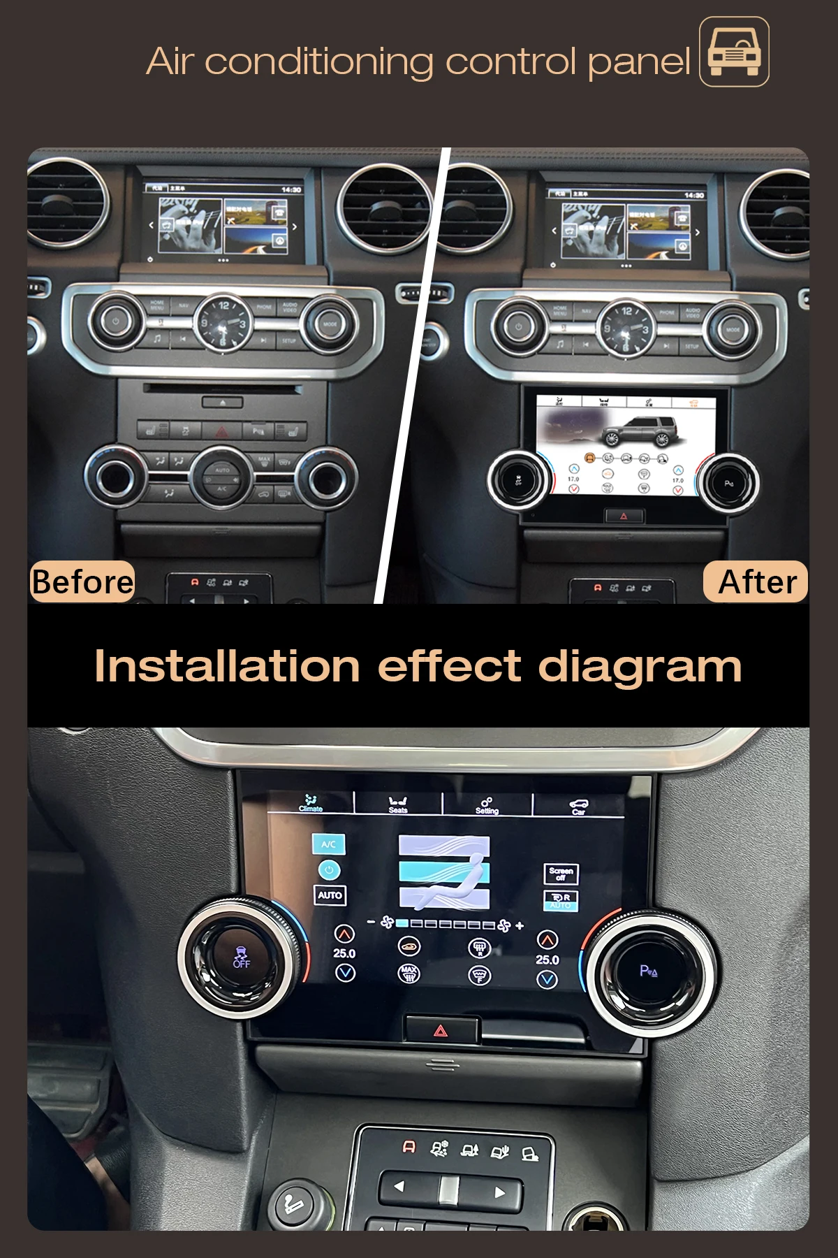 Car AC Panel LCD Display For Land Rover Discovery 4 LR4 L319 2010-2016 Touch IPS Screen Air Conditioning Control Climate Board