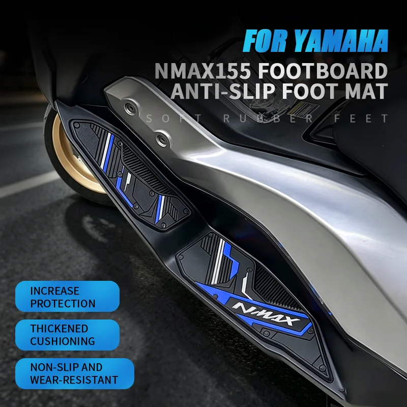 Non‑Slip Rubber Footrest Foot Pad, Motorcycle Accessories Fits YAMAHA NMAX155 N‑MAX155 NMAX 155 V3 2025 Model
