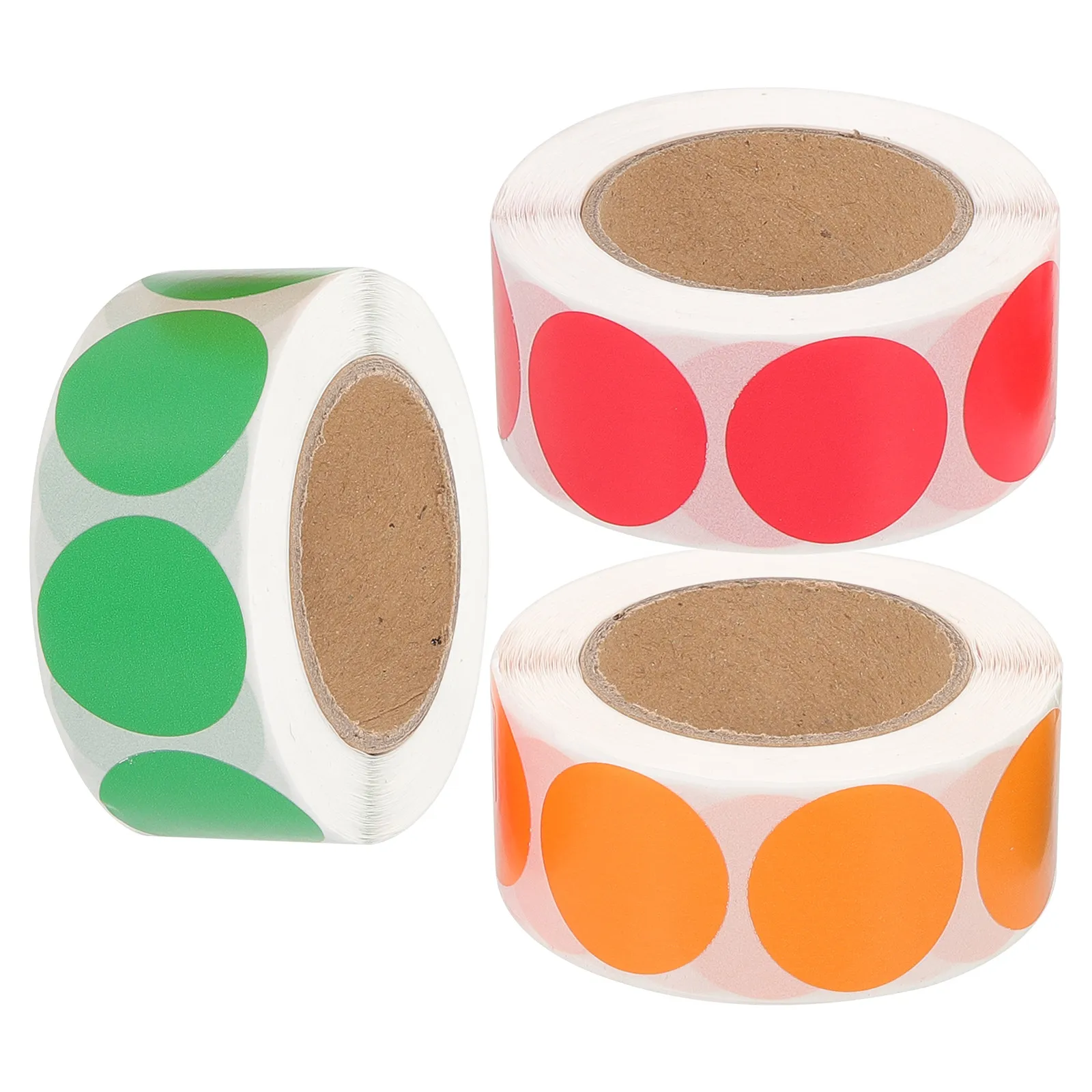 3 Rolls Premium Color Dot Stickers Round Adhesive Labels for Classifying Sorting Sealing Envelopes Packages Notebooks Sundries