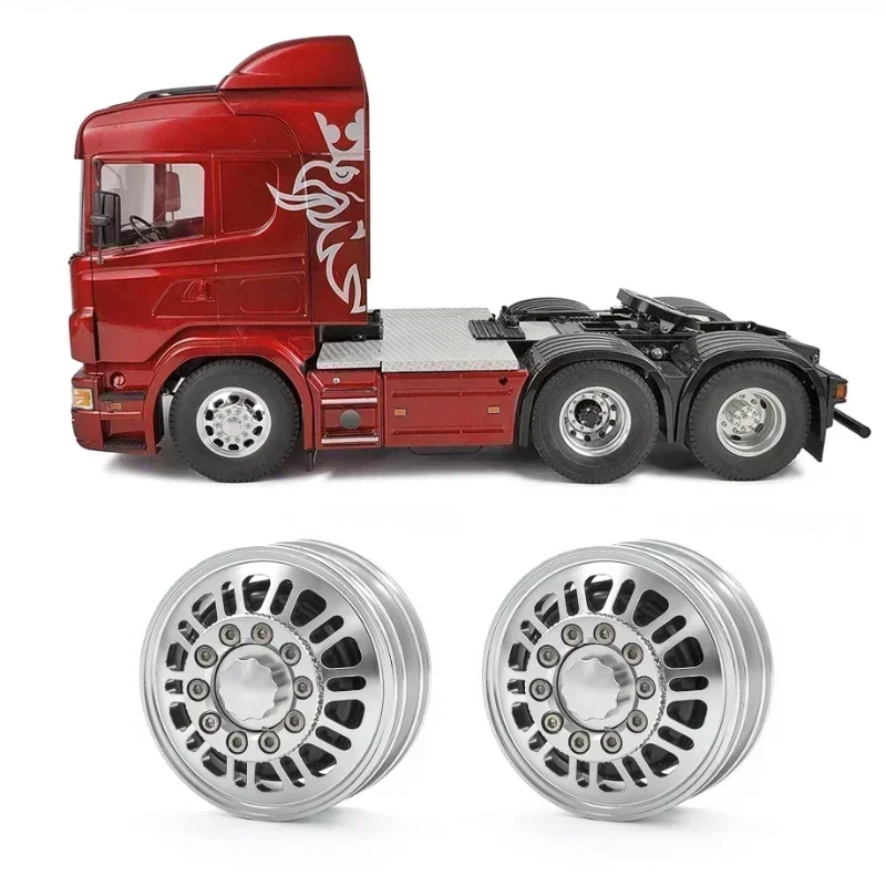 

Пара металлических передних и задних узких колес для 1/14 Tamiya RC Truck Trailer Tipper Scania MAN Benz Actros Volvo Car Diy Parts