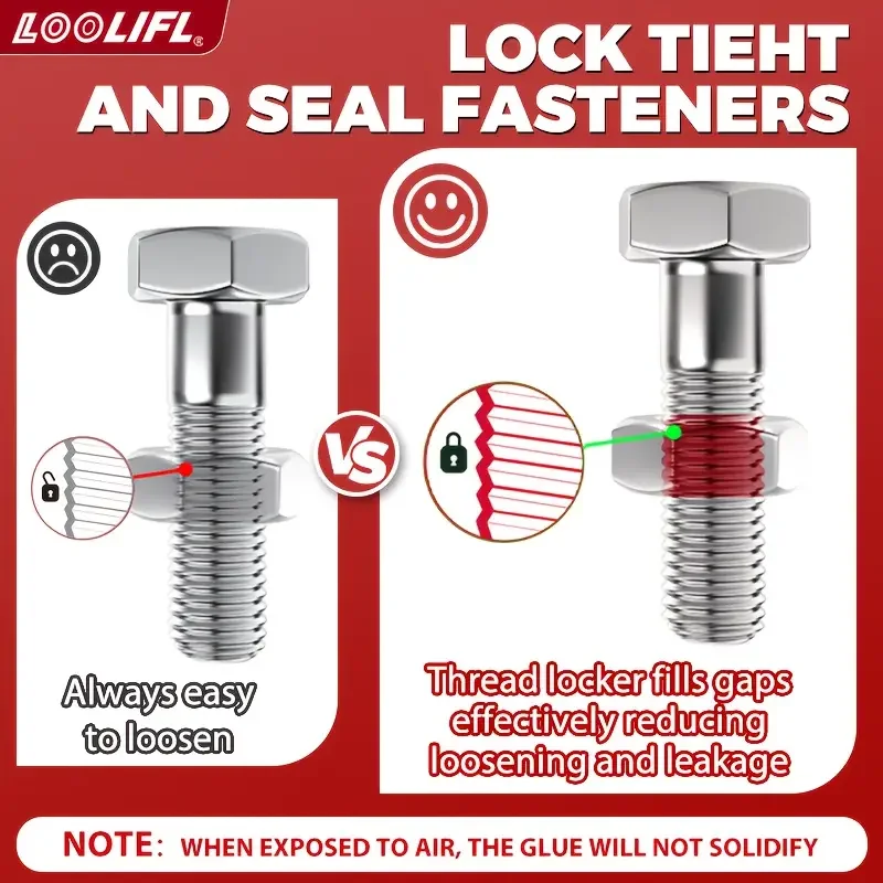غراء لولبي، غراء لاهوائي، غراء سائل أحمر، قوة عالية، مضاد للاهتزاز، مضاد للصدأ، ثابت وغير قابل للسقوط، قفل الخيط se
