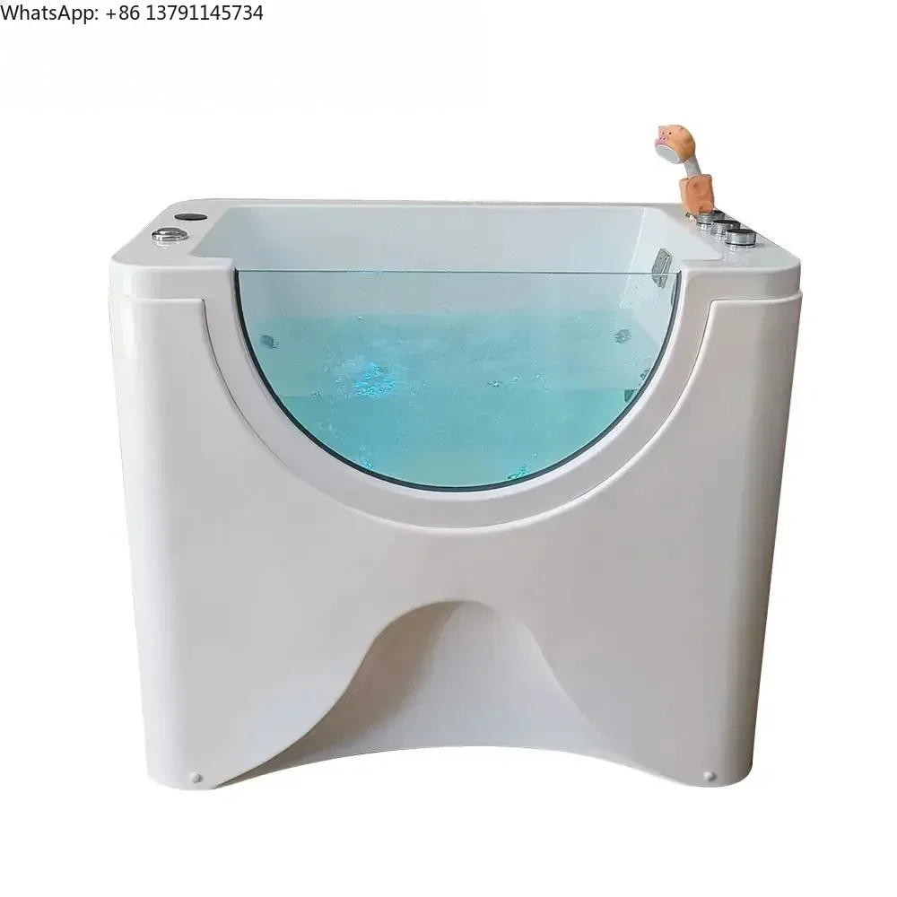 

【Best-selling】Modern Design Ozone Professional Pet Dog Jacuzzier Freestanding Massage Pet Bathtub Wash Grooming LED Pet Spa Bath