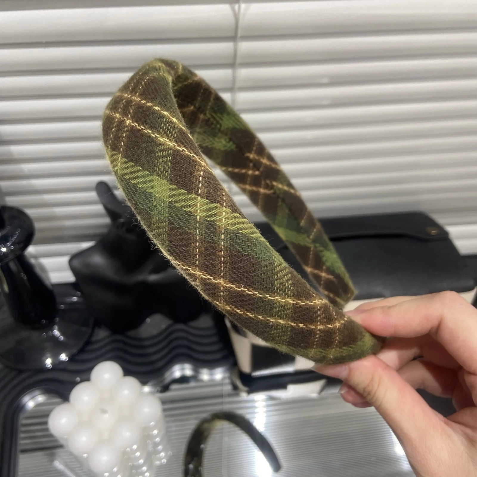 1 قطعة طوق شعر أنيق منقوش باللون الأخضر عالي الجمجمة ذو حافة واسعة "ساحر أوز" ، تصميم على طراز INS #4