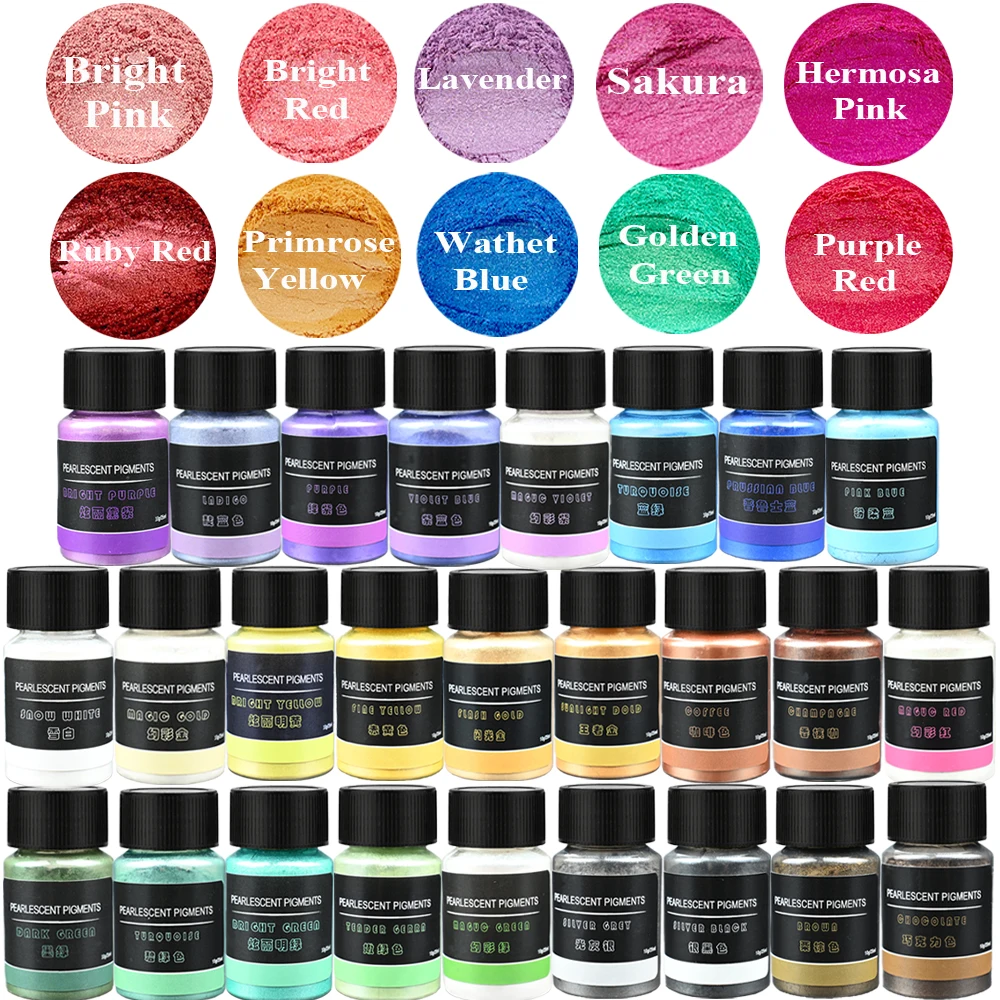 Mica Powder Pigments 36 Colors,Natural Fine Color Dye for Epoxy Resin Slime Soap,Pigments Making Candles,Crafts Nail Painting