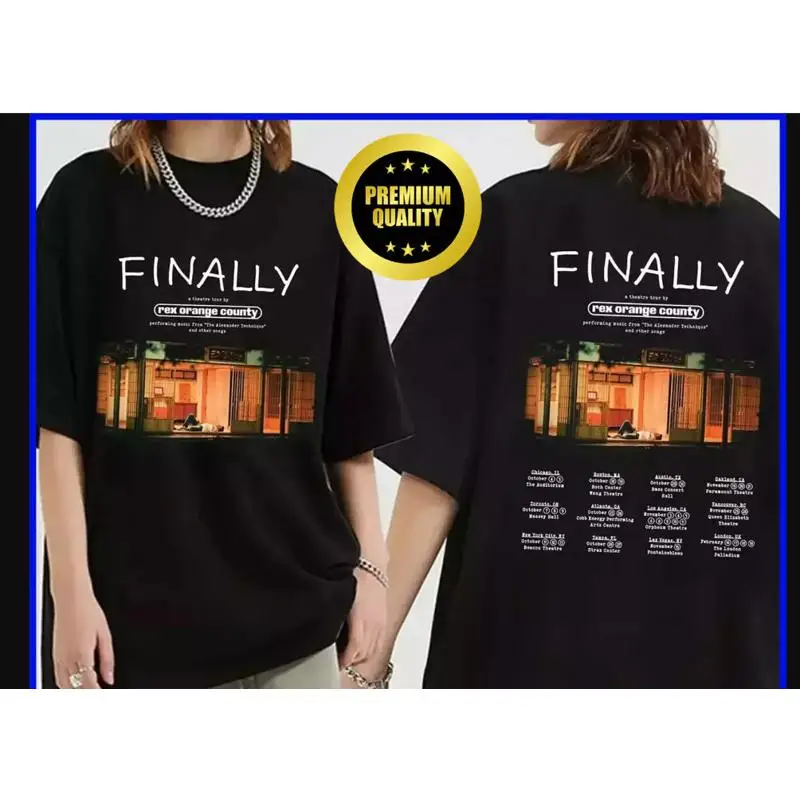 تي شيرت Rex Orange County FINALLY A Theatre Tour 2024 مقاس S 5XL