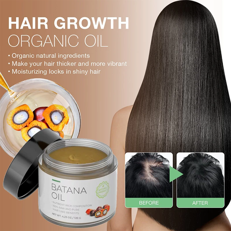 120g Batana Oil Hair Mask Conditioner Anti-frizz Smoothing Hair Essence Increase Hair Thickness And Smoothness Prevent Hair Loss