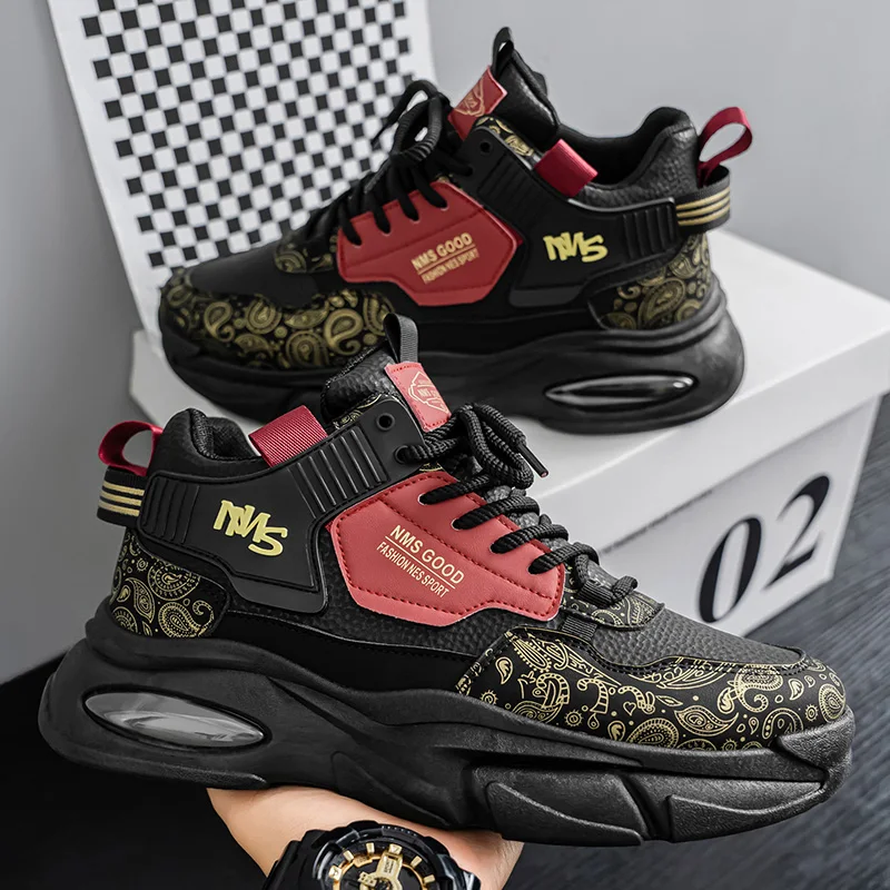Men's Thick sole casual sneakers four seasons breathable light soft-sole non-slip outdoor racing running shoes speed sports shoe