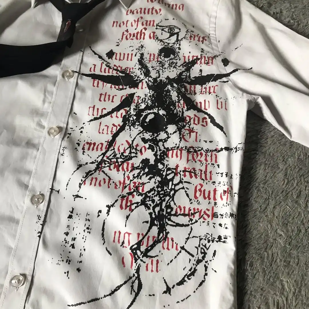 

Y2K Модная рубашка Affliction Ретро футболка Harajuku Мужчины Женщины Череп Святой письменности Футболка с буквенным принтом Готические хлопковые топы с длинными рукавами