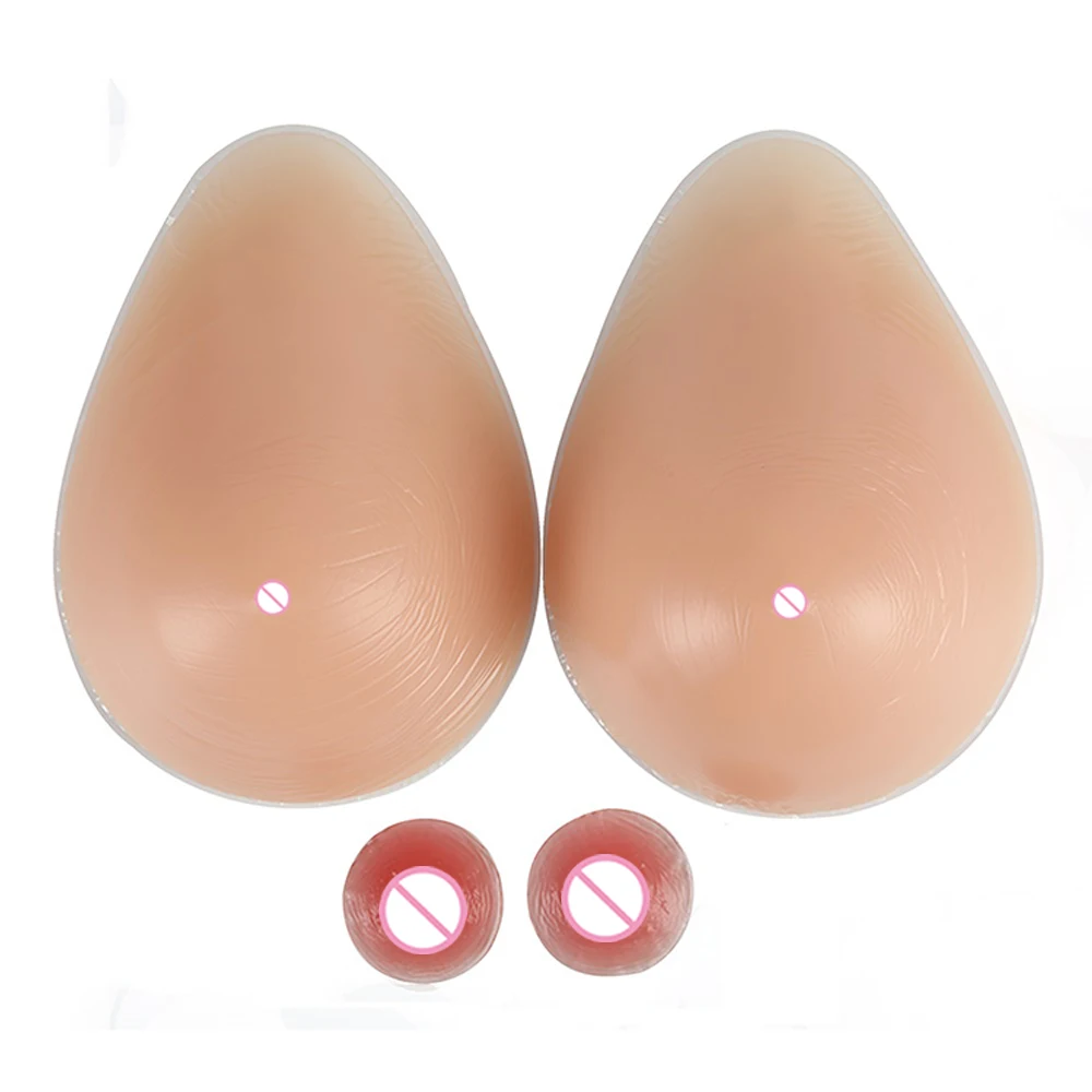 IVITA 100% Silicone Realistic Teardrop Shape Breasts Prosthesis Breast Fake Boobs for Mastectomy Shemale Drag Queen Crossdress