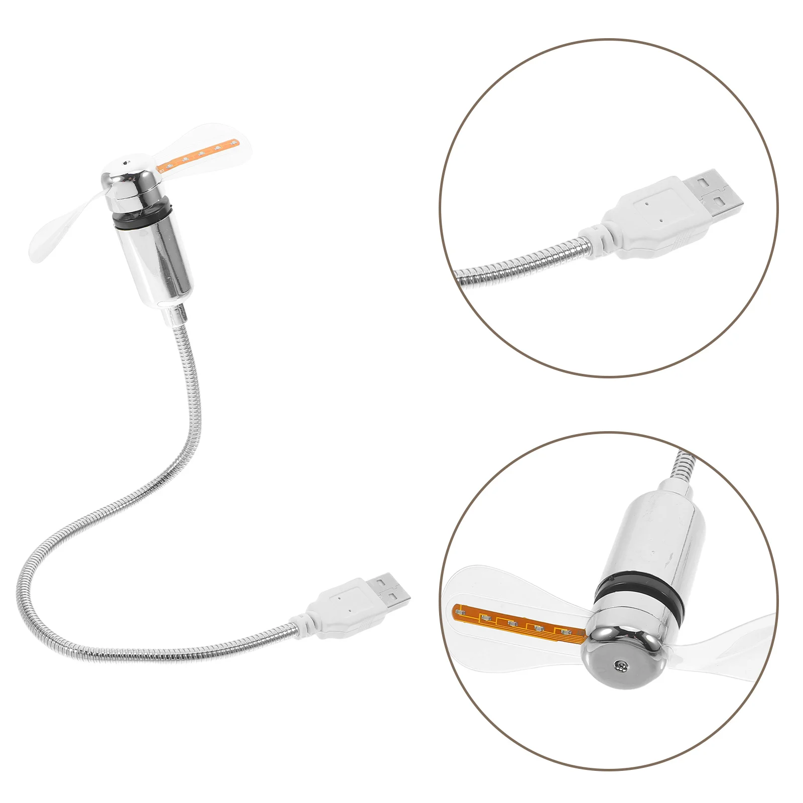 

Colorful Fan Small Portable Mini Usb Desktop Silent Gooseneck Powered LED Office