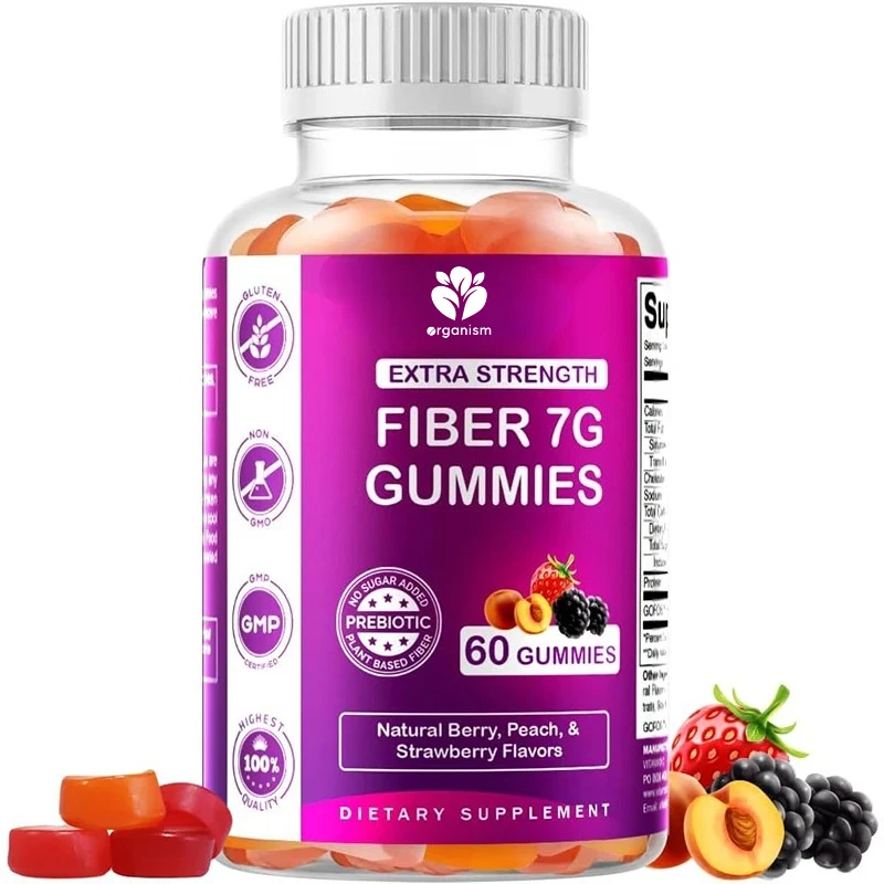 

Probiotic fiber gummies -60 pectin based gummies, zero sugar added - support digestive health and regularity