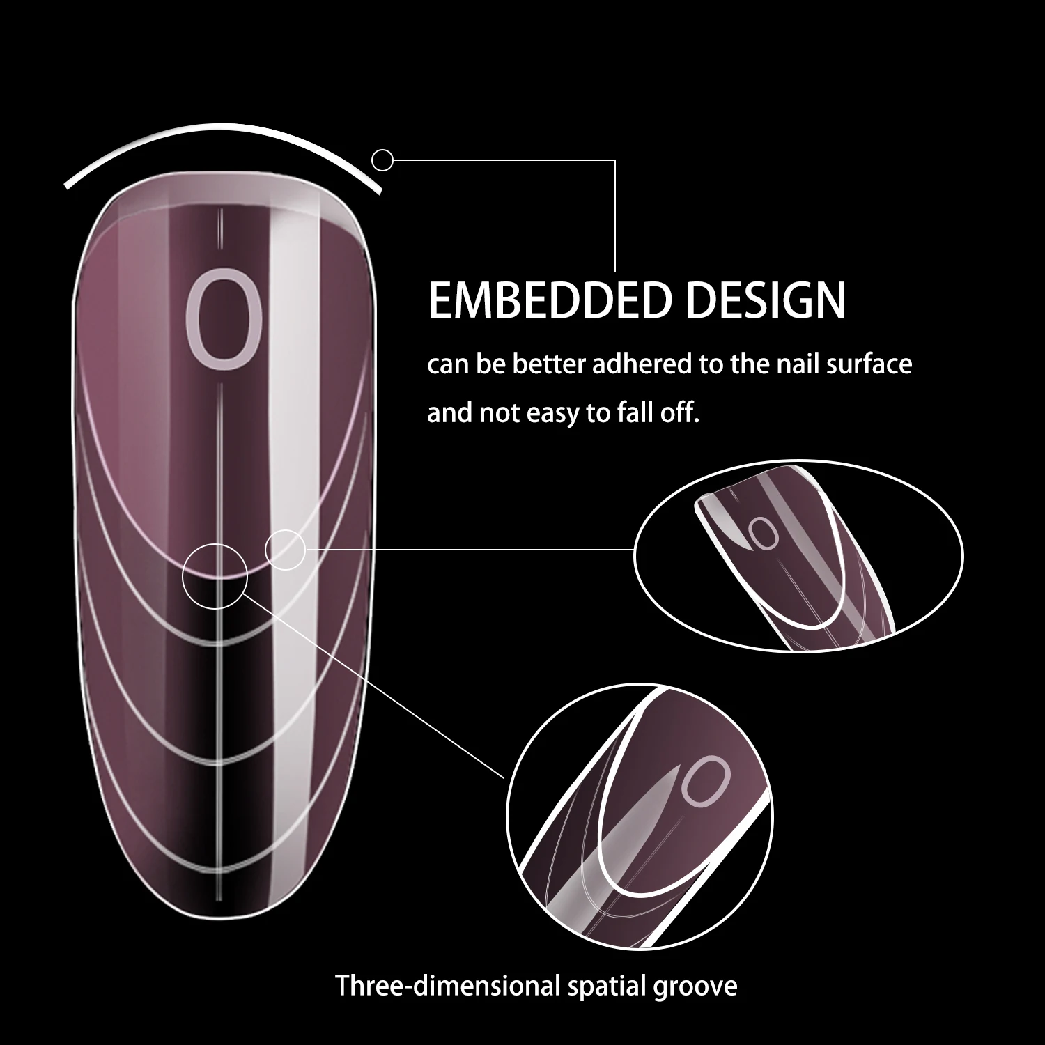 แบบเล็บปลอมอะคริลิคทรงรีสีชมพูใส 150 ชิ้น สำหรับต่อเล็บแบบฝรั่งเศส ใช้กับเจลยูวี สร้างเล็บได้รวดเร็ว