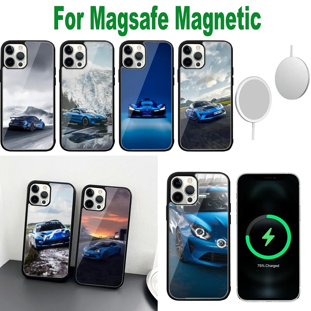 Cool Blue A-alpinES Car Phone Case For iPhone 16,15,14,13,12,11,Plus,Pro,Max,Mini Magsafe Magnetic Wireless Charging