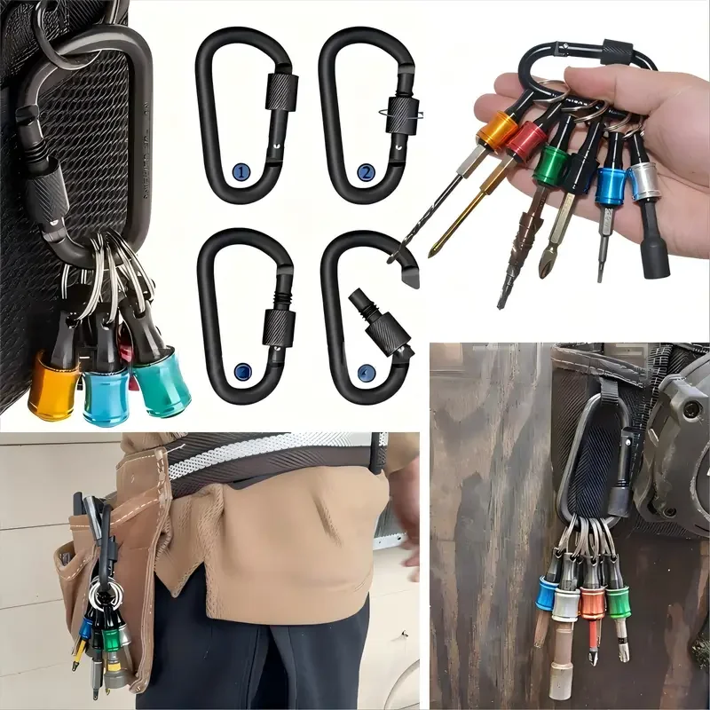 Набор адаптеров для цветного брелка, шестигранный держатель сверла 1/4 с пряжкой для восхождения, стальная самоблокирующаяся ударная отвертка