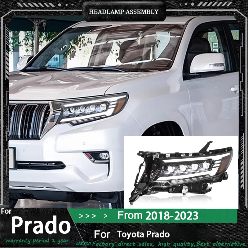 

LED Headlight For Toyota Land Cruiser Prado 150 Headlight 2018 2019 2020 2021 Front Light Upgrade Led Headlight DRL Car Assembly