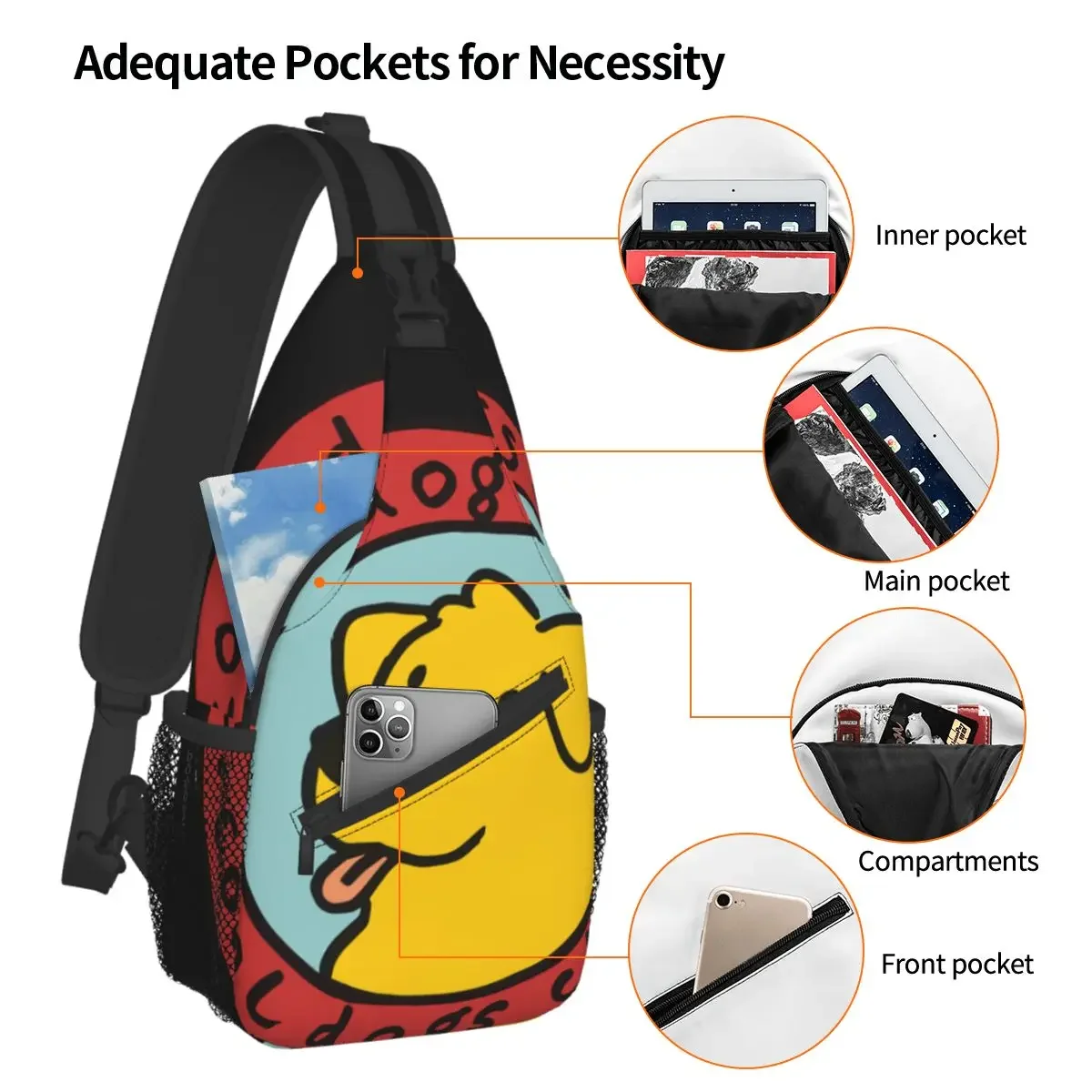 Arte crossbody saco esportes legal cães clube saco de peito unisex mulher homem moda mochilas ombro viagem