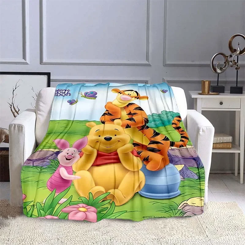 Bear Disney Winnie The Pooh coperta stampata per bambini coperta per adulti biancheria da letto morbida e calda per divano da letto coperta da viaggio all'aperto