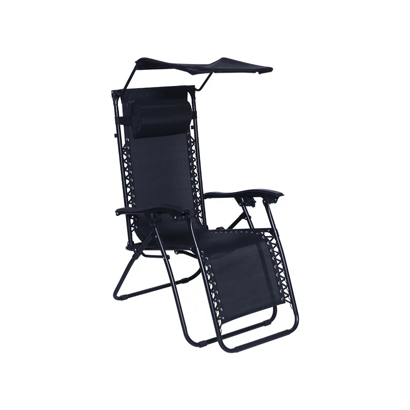 Reclining chair folding chair lunch break office lazy back chair portable sit and lie down with awning