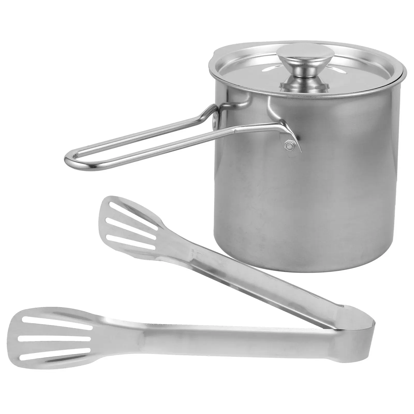 

1Set Stainless Steel Deep Fryer Pot Kitchen Frying Pan Nonslip Handle Mini Fry Tong Household Fryer Cooking Tool