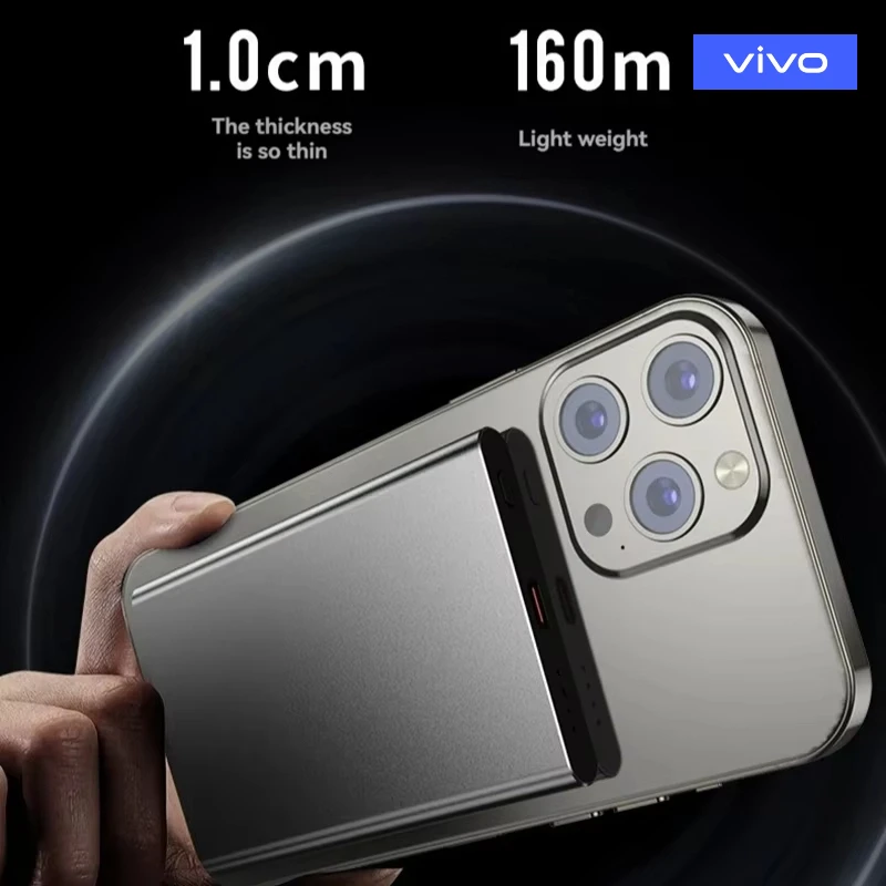 باور بانك لاسلكي Xiaomi Ultra Slim 5000mAh Qi2 لـ Magsafe شحن سريع بطارية بمشبك خلفي عالي السعة لهاتف iPhone وسامسونج جديد