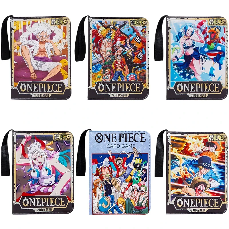 900PCS ONE PIECE Card Book Luffy 50 Pages 9 Grid Loose Leaf Zipper Design Anime Game Collection Storage Book Card Kids Toy Gift