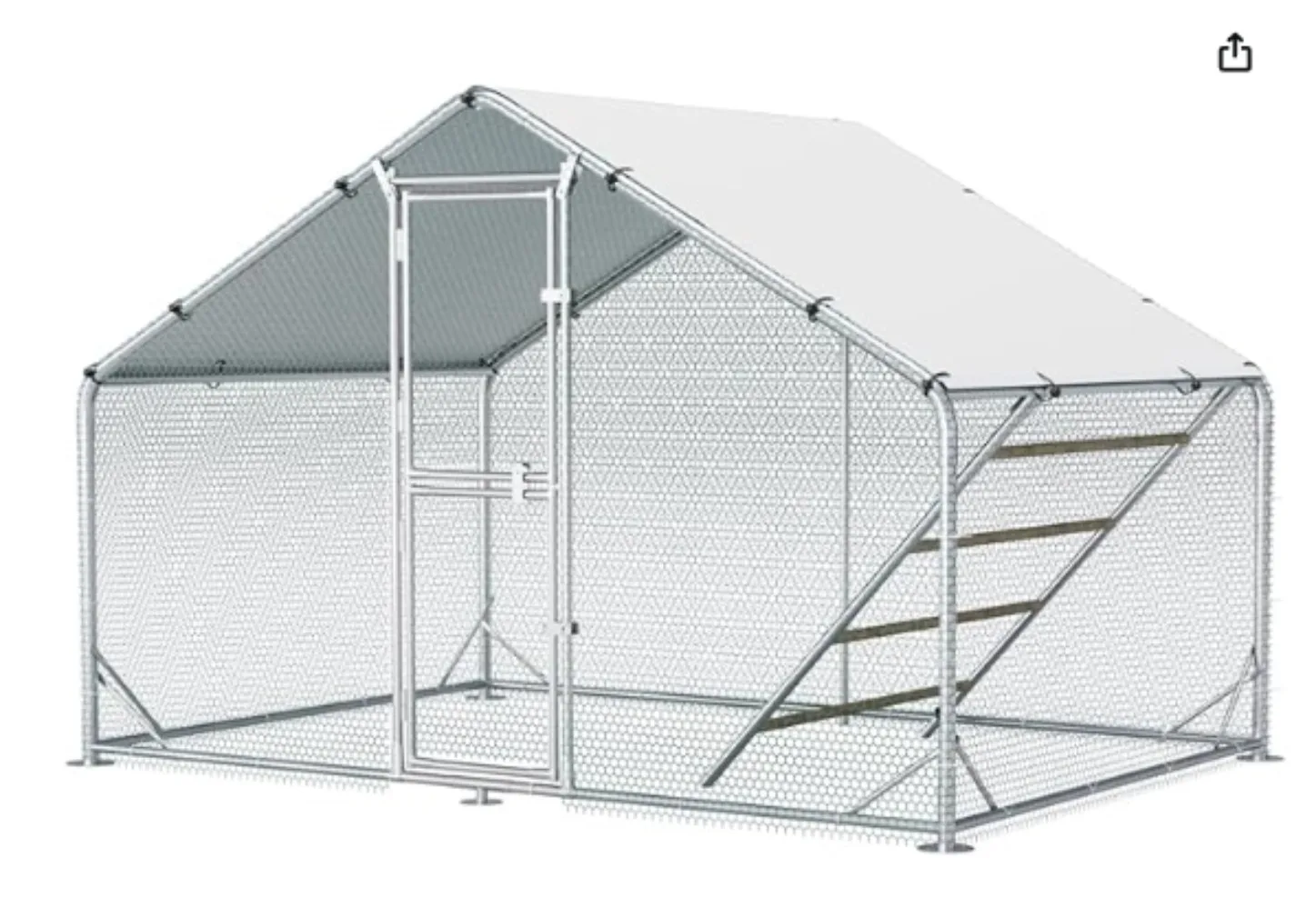 

Large Metal Chicken Coop, 10x6.5x6.5FT Chicken Runs for Yard with Cover