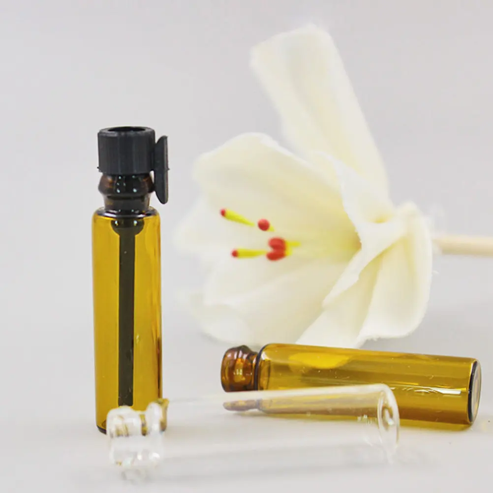 

50Pcs Essential Oil Bottle Dropper Colored Glass Leak Resistant Travel Mini Vials for Essential Oil Fragrance Liquid Sample