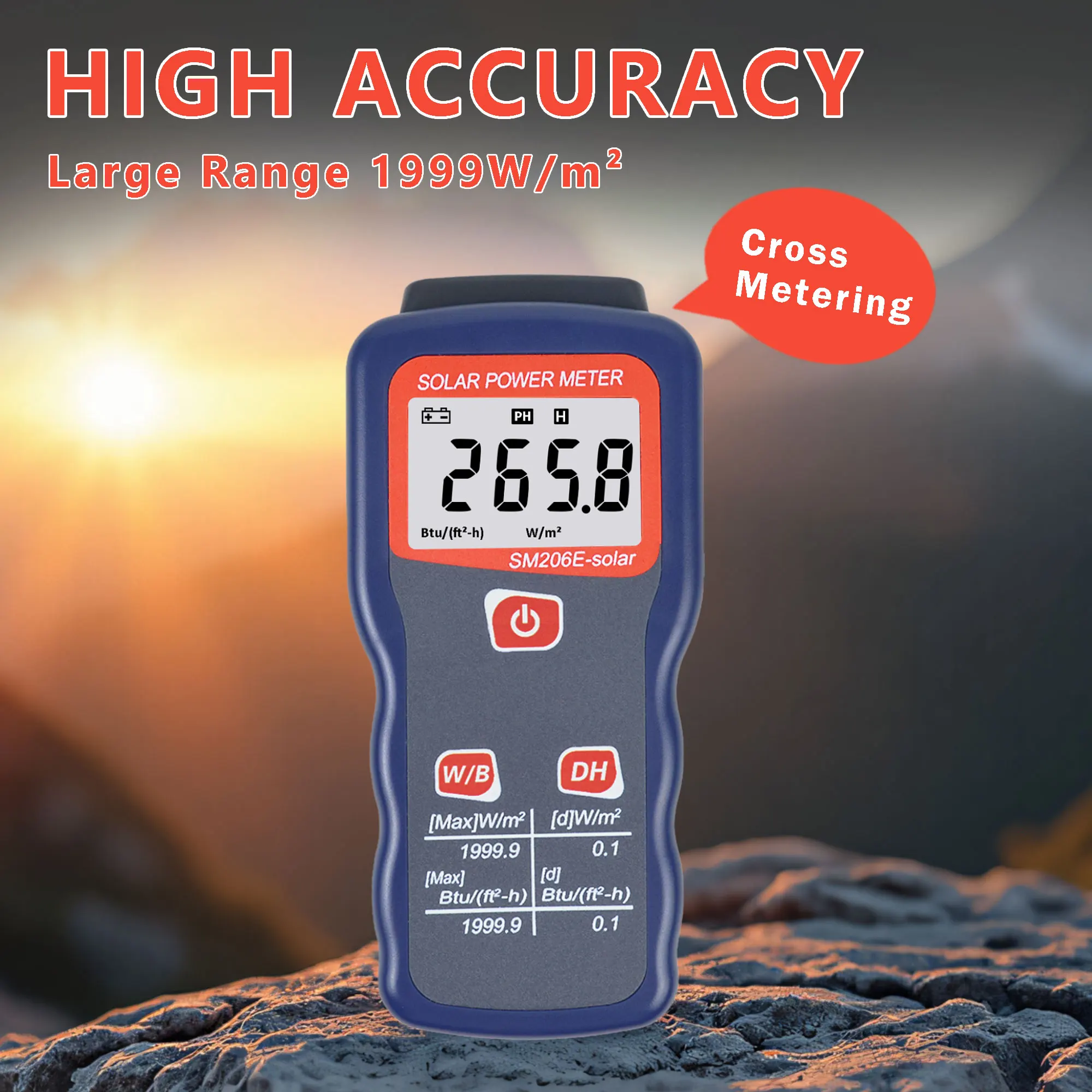 ZIBOO الشمسية الطاقة الشمسية متر الضوء متر اختبار الإشعاع الشمسي البصرية الشمسية SM206E