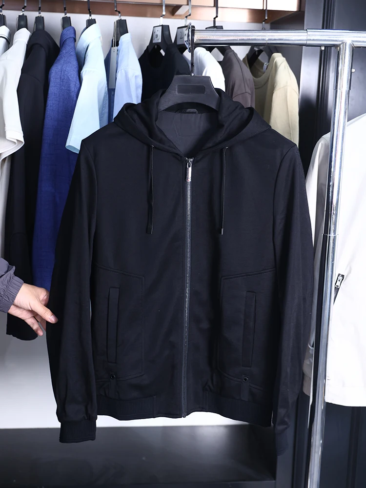 

Homesi, весенне-осенняя мужская простая сетчатая цветная повседневная толстовка с капюшоном Jaet Top Stand Fit Faion Urban Sle на молнии