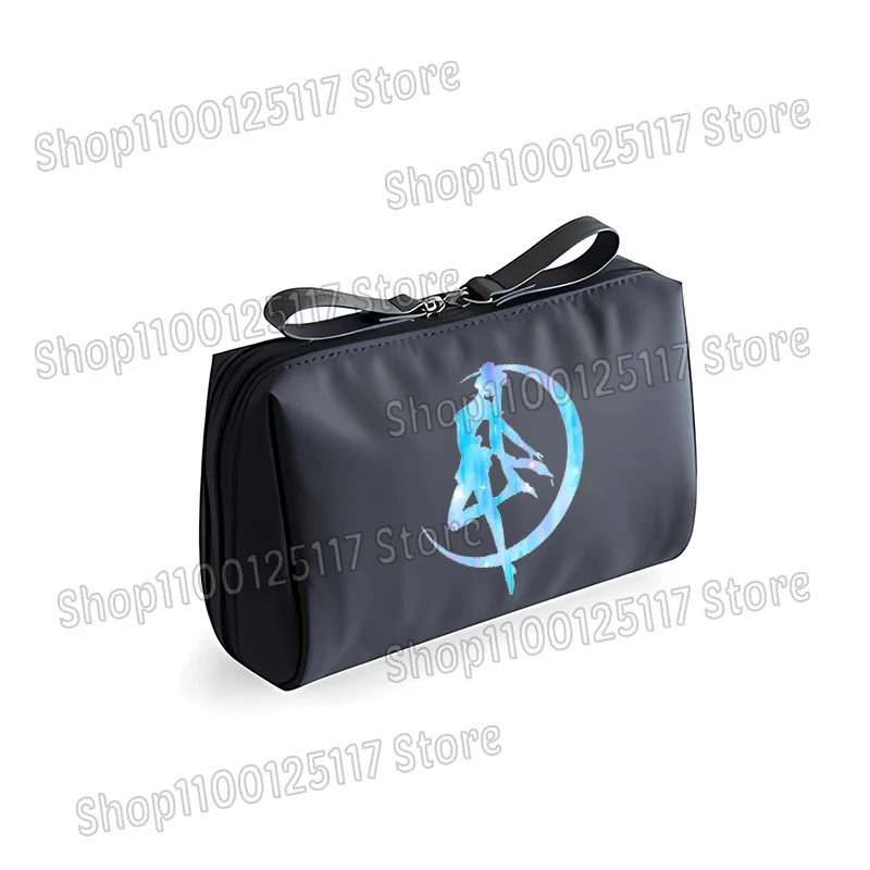 بحار القمر حقيبة مستحضرات التجميل المرأة أنيمي مطبوعة كيس التخزين مقاوم للماء لطيف الفتيات حقائب أدوات الزينة Kawaii الوردي الأسود سستة حقيبة يد