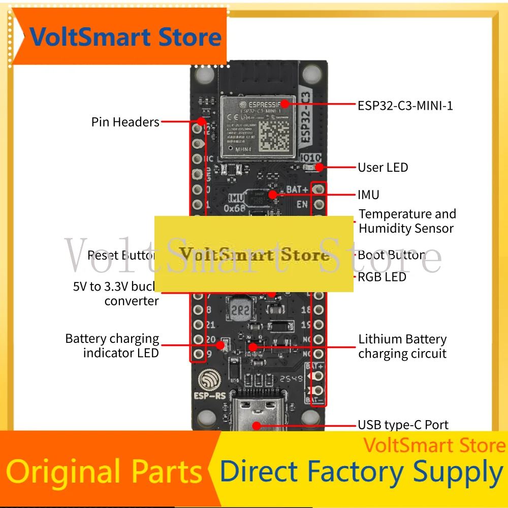 VoltSEspressif ESP32-C3-DevKit-RUST-2 Development Board RUST Training Evaluation Board