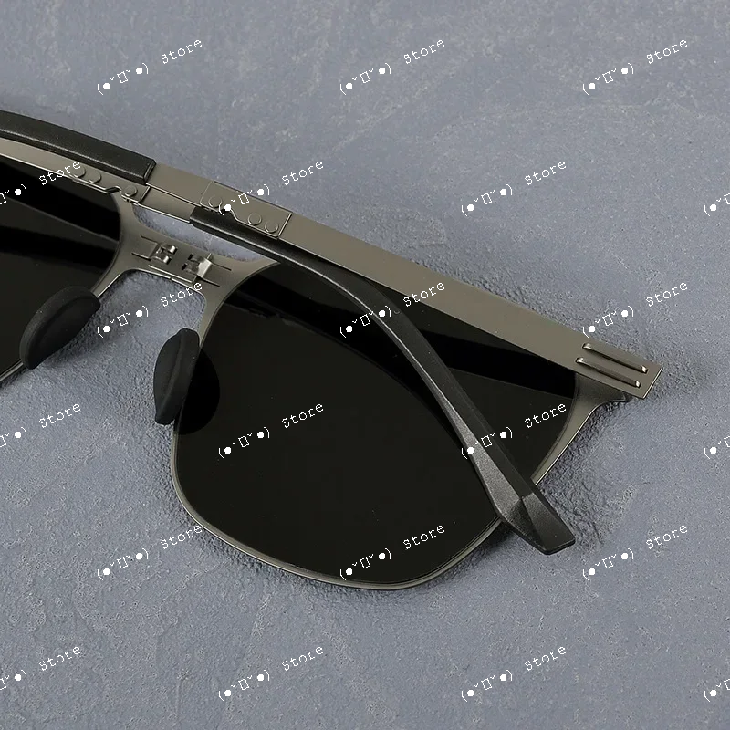 Mode Falten Tragbare Legierung Sonnenbrille Uv400 Schutz Männer Persönlichkeit Outdoor Sonnenschutz Luxus Reise Sonnenbrille