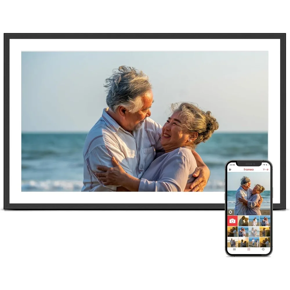 15.6 Inch Large Frameo Digital Photo Frame WiFi,32GB,1920*1080 IPS HD Touch Screen, Tabletop&Wall-Mounted, Share Picture Video