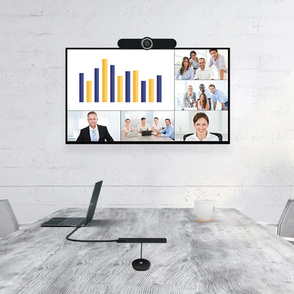 Endpoint de videoconferência com câmera 4k ePTZ para negócios