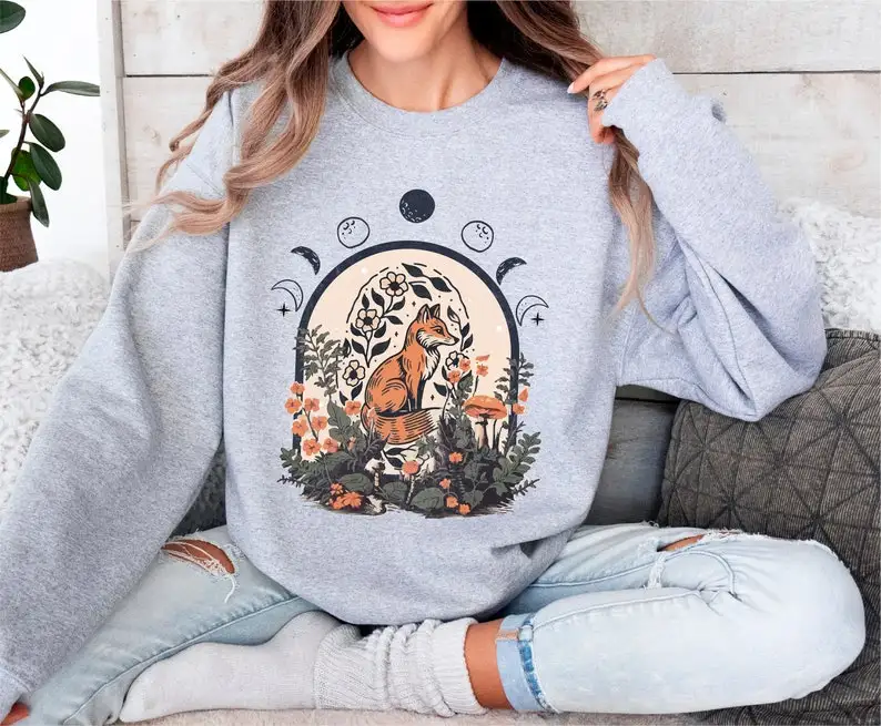 Goblincore Fox Sweatshirt0 Goblincore Clothing Spy Forest Hoodie Nature Lover Gift Hiking Hoodie Winter Clothes Women Y2k Tops