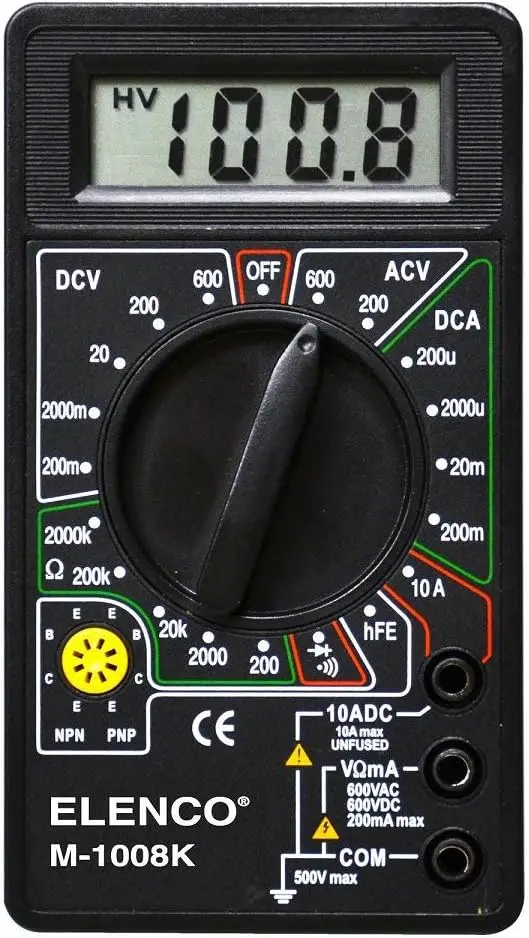 M-1008K - Kit Multimeter Digital untuk Solder |   Proyek STEM yang Hebat |   Perlu Penyolderan, Hitam