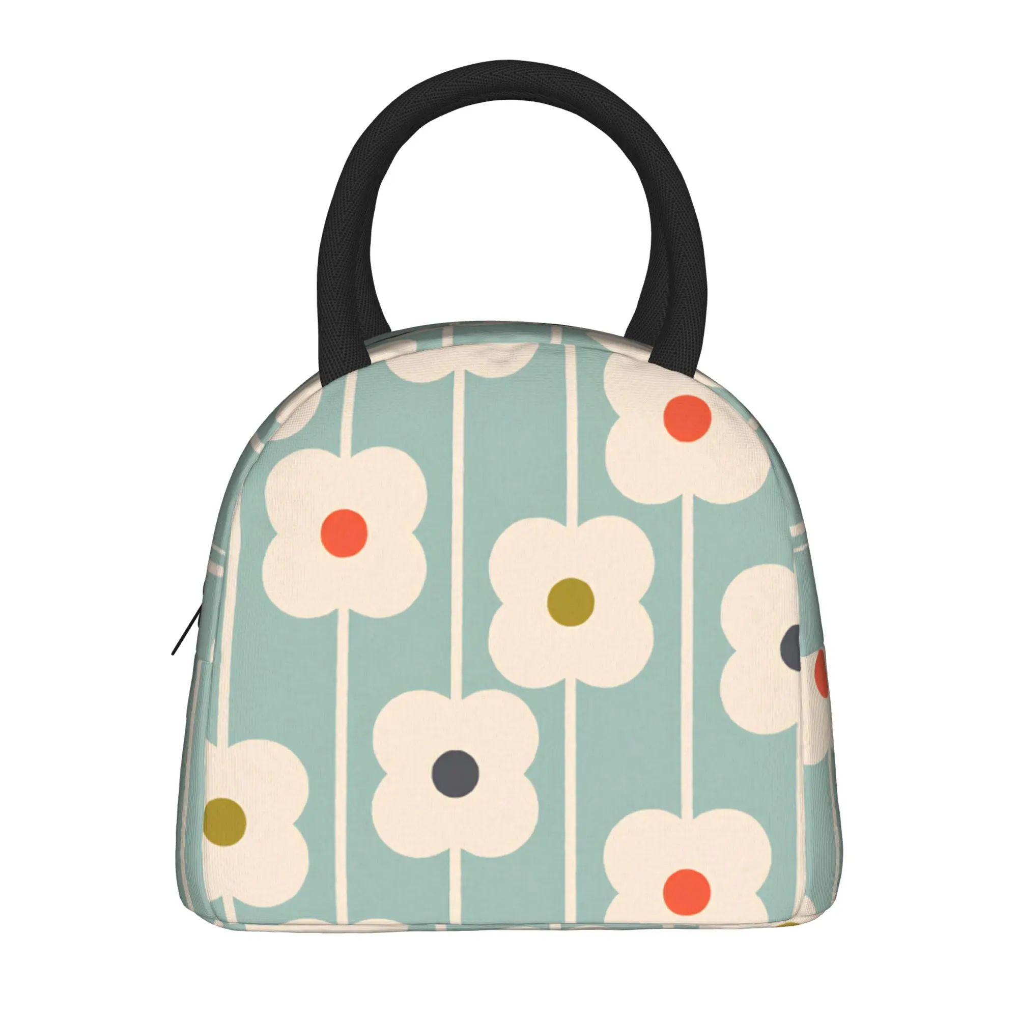 Orla Kiely Flower Pattern Lunch Bag  Outdoor Picnic Lunch Box For Unisex Tote Food Bags Oxford Portable Insulated Cooler Bag