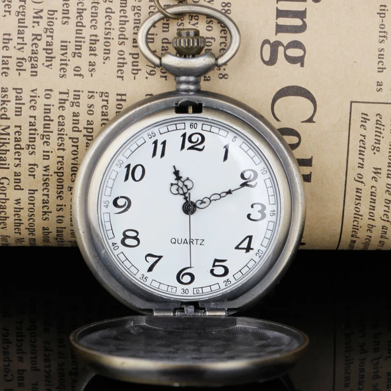 Vintage Bronze ทองแดงหยกดอกไม้คริสตัลควอตซ์ขนาดใหญ่นาฬิกาพ็อกเก็ตนาฬิกาผู้หญิงสร้อยคอจี้ของขวัญวันเกิดนาฬิกาประณีต