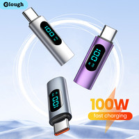 Elough Type c OTG Adapter 100W Digital Display USB Type C Male to Type C Female PD Fast Charging Convertor For iPhone 15 Xiaomi