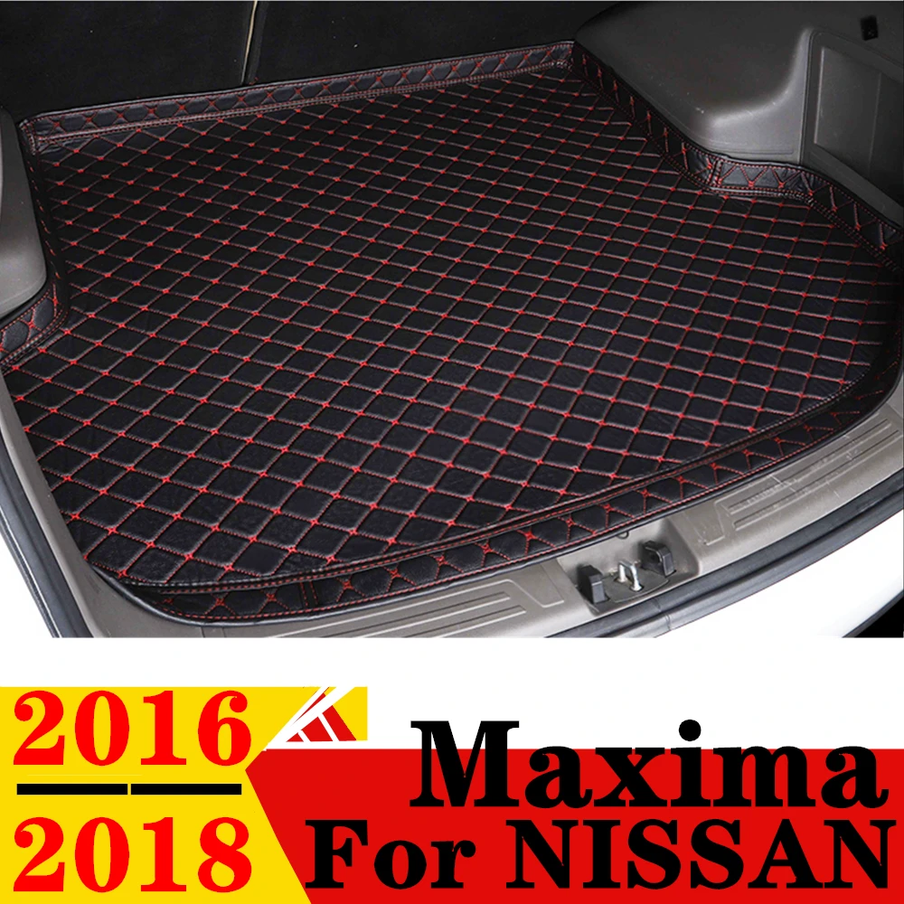 High Side Car Trunk Mat For Nissan Maxima 2018 2017 2016 XPE Leather Tail Boot Tray luggage Pad Rear Cargo Liner Protect Carpet