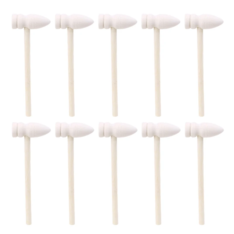 10x/Set Wooden Hammers Practical Mini Hammer Mallet Smooth Finished Lacquer Hand Tool for Chocolate Breakable Heart