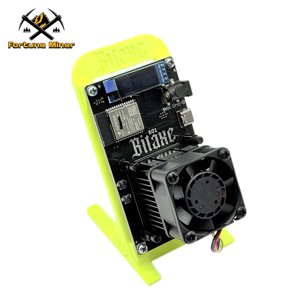 New Bitaxe Gamma 601 Lucky Miner 1.2TH/s 18W Asic Chip Solo Miner BTC Bitcoin Miner Mining UK US AU BR EU Plug Power Yellow