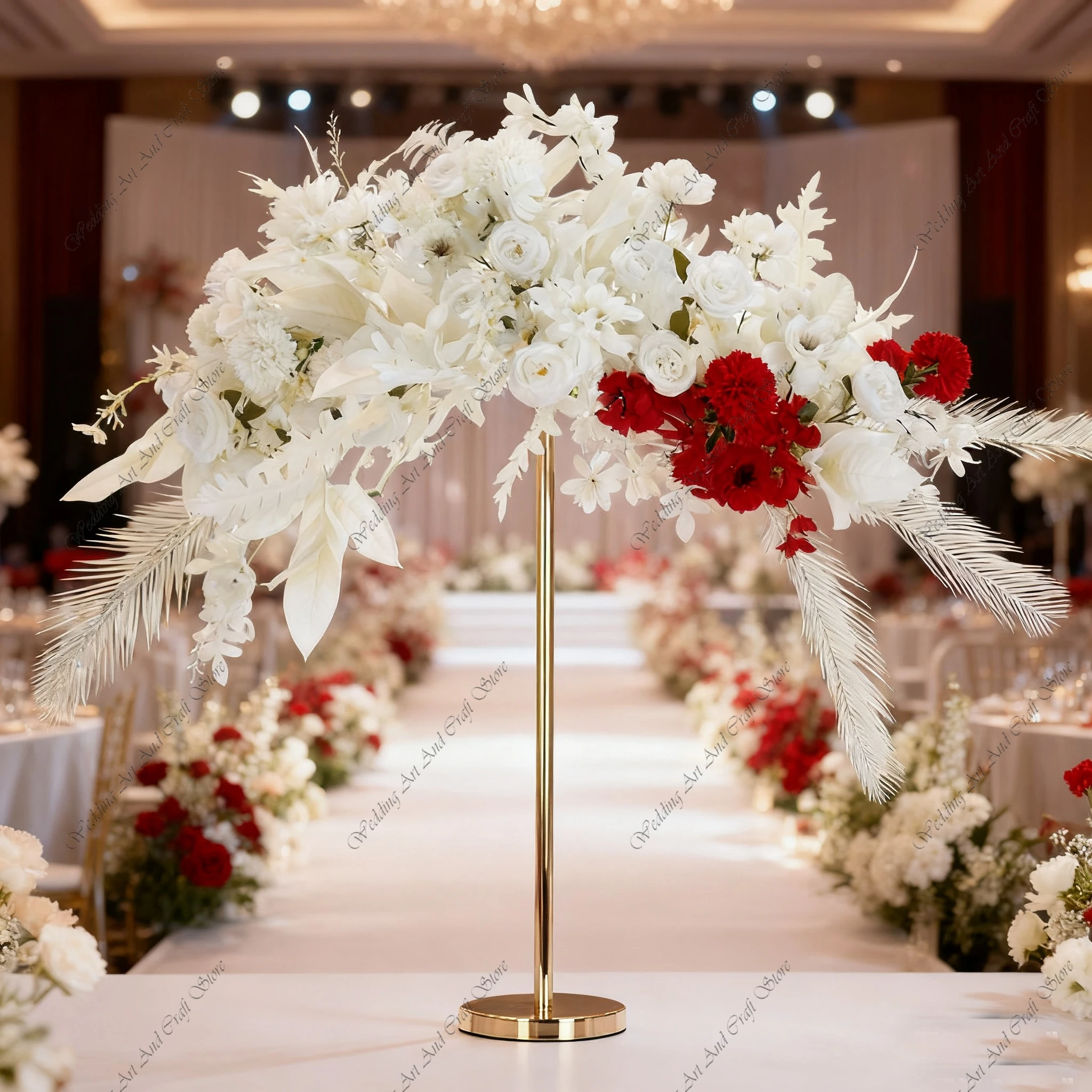 

10pcs 80/120cm f40 slive Gold black Curve Flower Rack Wrought Iron Curved Vase Wedding Table Centerpiece Decor Flower Stand vy92