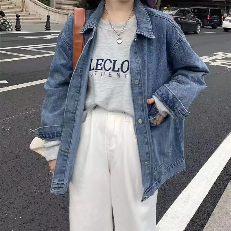 Cappotto di jeans nero da donna invernale abbottonato aderente escursionismo temperamento di fascia alta giacche con pannelli accoglienti con cerniera blu scuro invecchiate