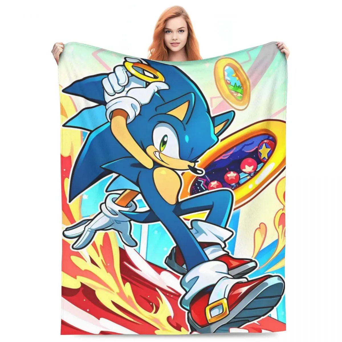 S-Sonics The H-Hedgehogs Blanket  Plush Novelty Soft Throw Blanket for Chair Covering Sofa Winter