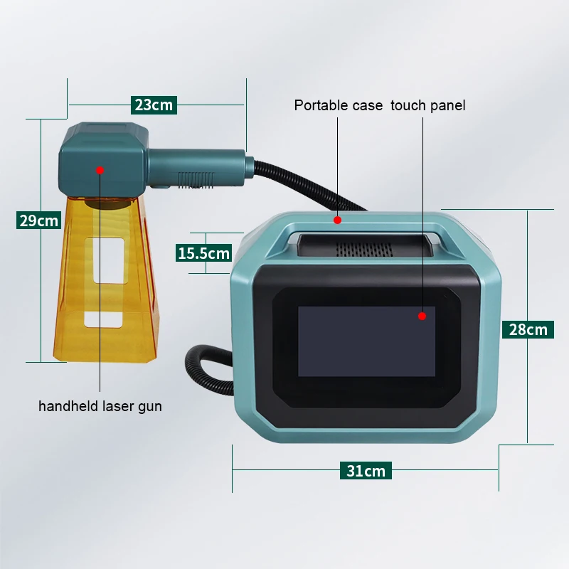 Portable 20W 30W Handheld Fiber Laser Marking Engraving Machine MAX Battery type Plug-in Mini Printing For Metal Jewelry PVC