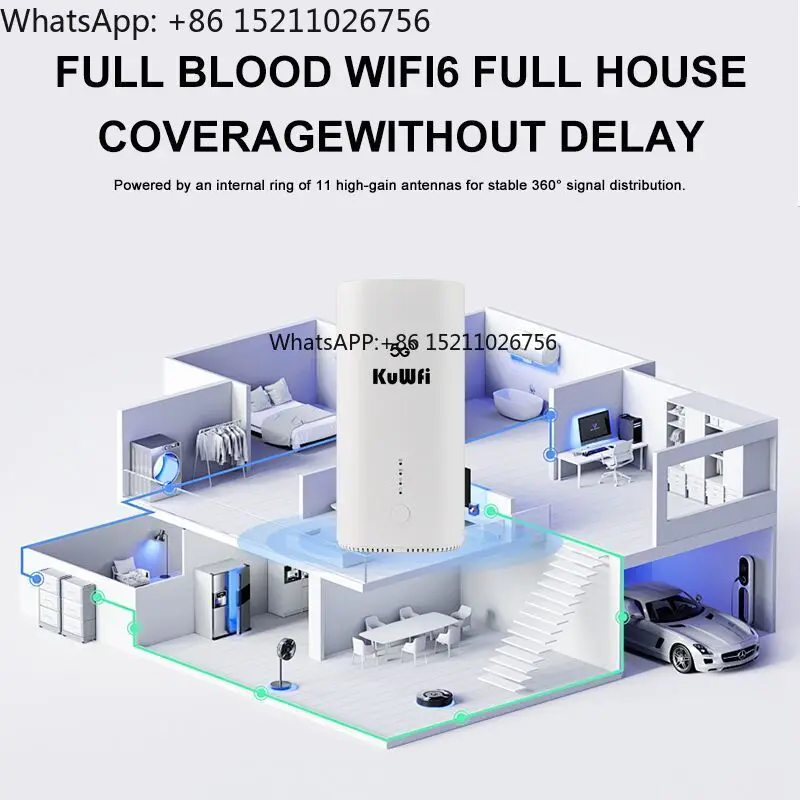 WiFi Solution Provider KuWFi 3000Mbps Router 5g Cpe Sim Card VPN Office Home Gigabit Port Lock Band 5g Wifi6 Lte Wifi Router